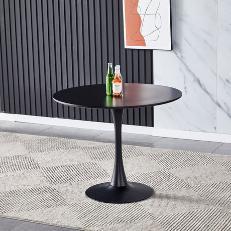 Modern Round Minimalist Dining Table Black