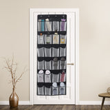 Black 24 Pocket Fabric Door Hanging Storage Bag with Hooks