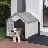 Grey Small Waterproof Plastic Dog House Pet Kennel