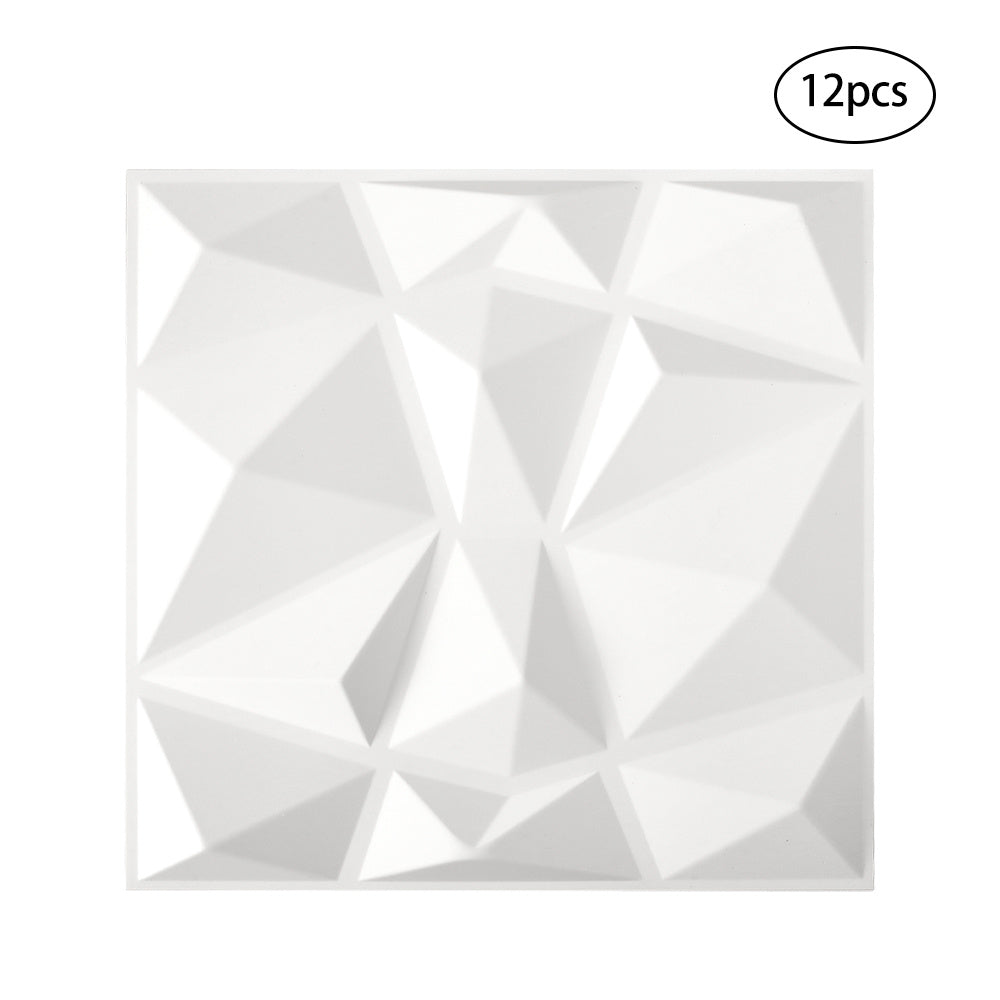 12pcs Decorative PVC 3D Diamond Wall Panels