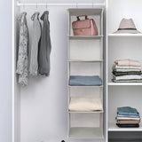 Light Grey 5 Tier Closet Hanging Organizer