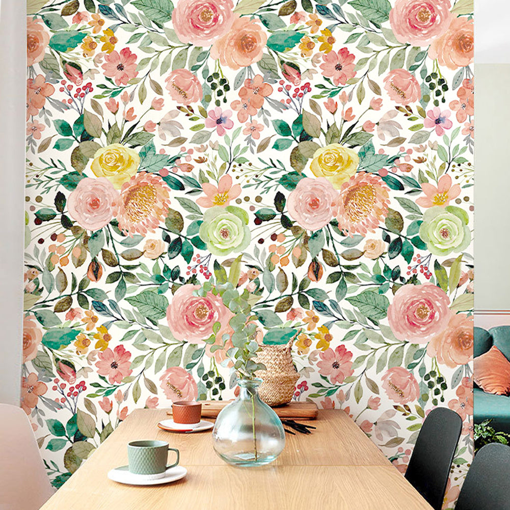 300cm L x 45cm W European Countryside Style Floral Wallpaper  Roll Self Adhesive