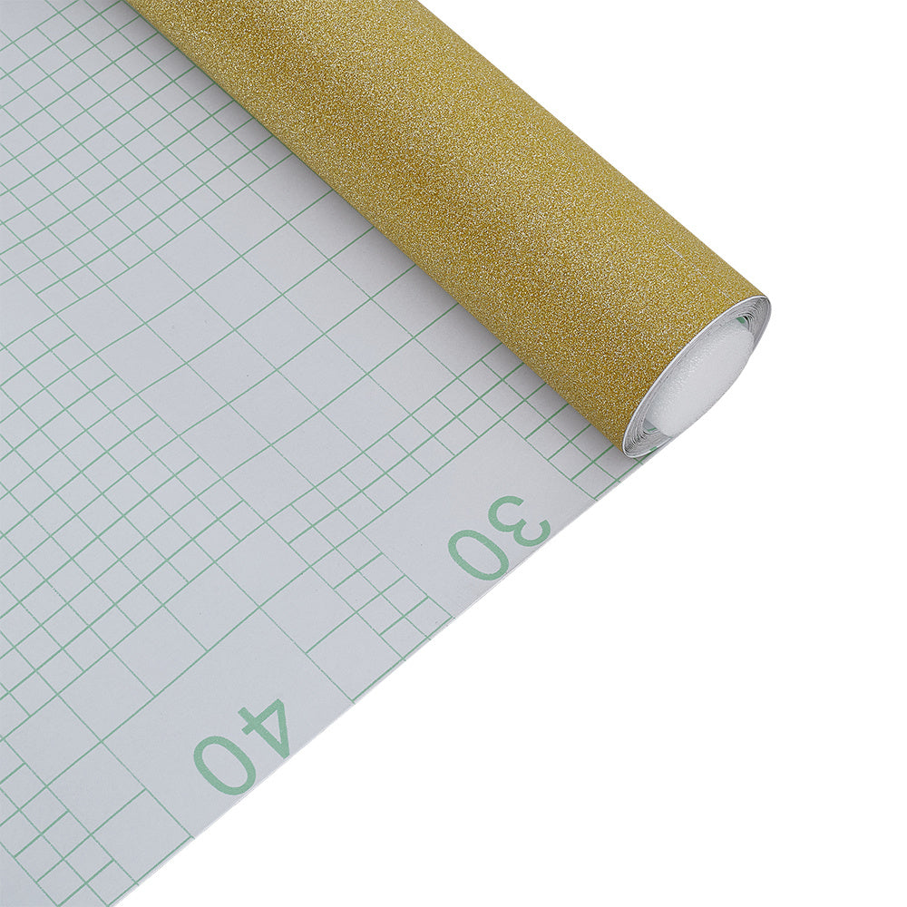 500cm L x 46cm W Gold Glitter Peal-and-Stick Sandstone Vinyl Wallpaper Roll