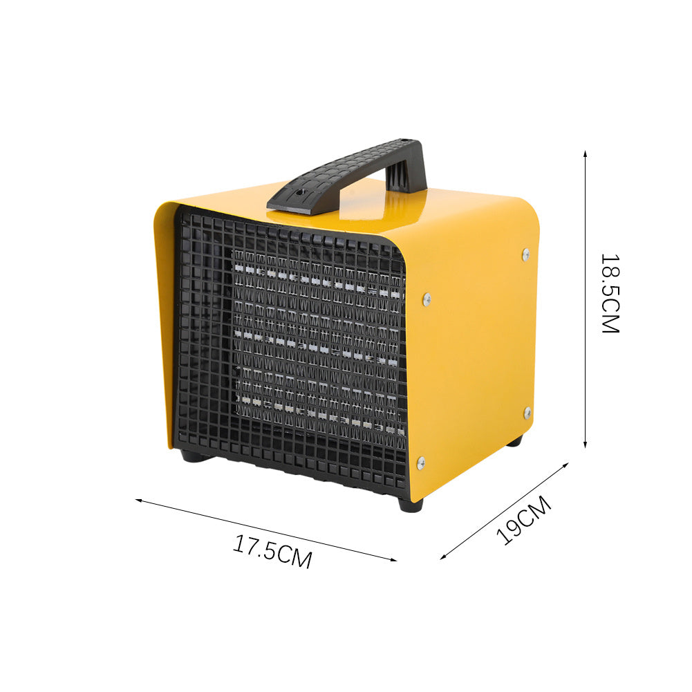 Yellow 2KW Portable Electric Garage Workshop Air Heater