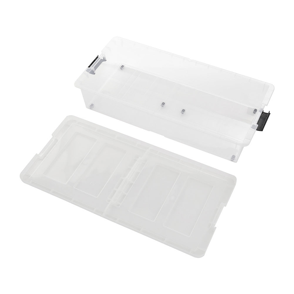 Clear Plastic Underbed Storage Box with Wheels