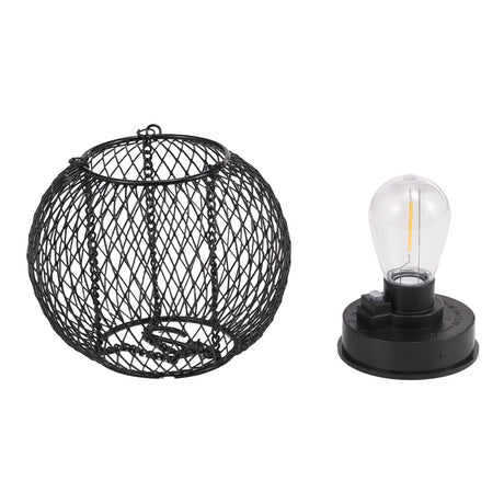 Black 2Pcs Outdoor Lantern Solar Hanging Lights