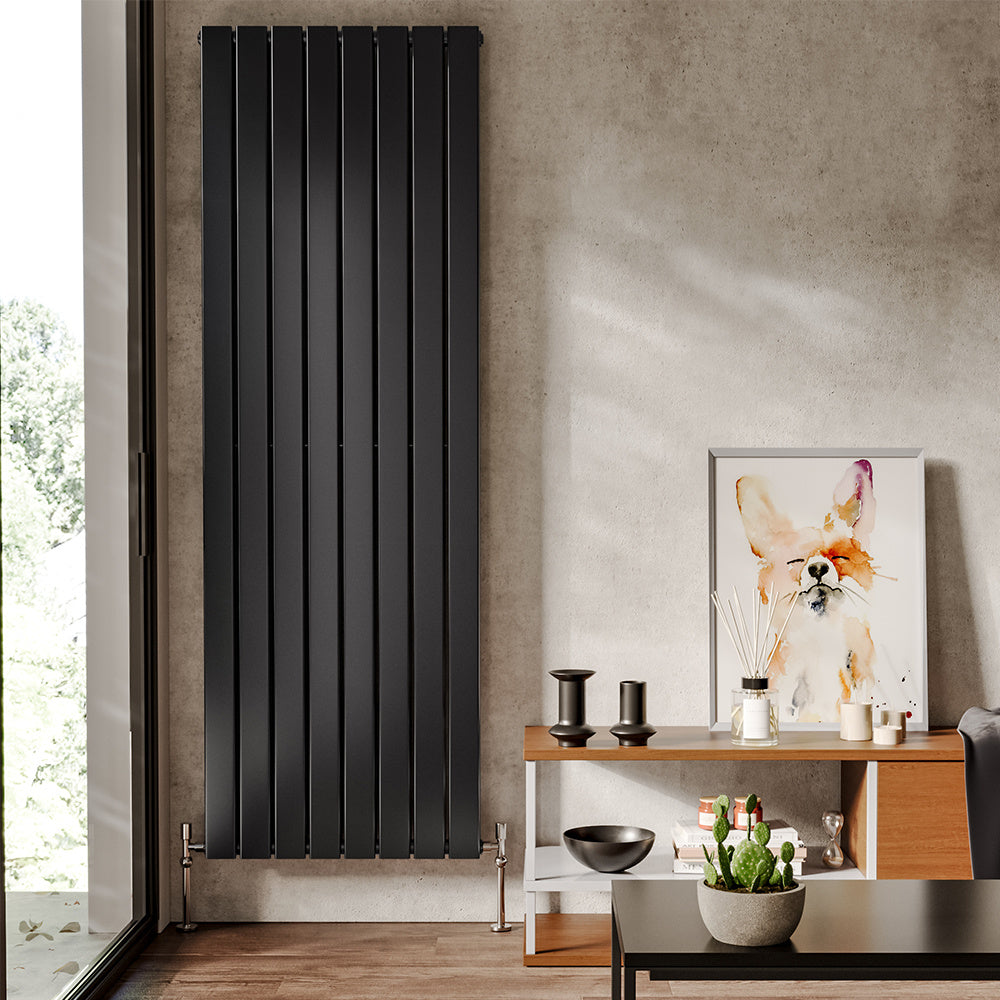 2064W Steel Smoke Grey Vertical Tall Radiator with Double Panel