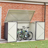 Heavy Duty Steel Bicycle Debris Storage Shed, Charcoal Black