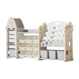 White Kids Plastic Toy Storage Organizer and Bookshelf Combination