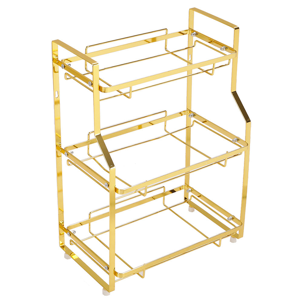 3 Tier Bathroom Kitchen Storage Organiser Rack Gold