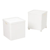 White Stackable Plastic Storage Organizer with Wheels