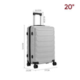 Grey 20 inch Rolling Hard Shell Luggage Travel Suitcase