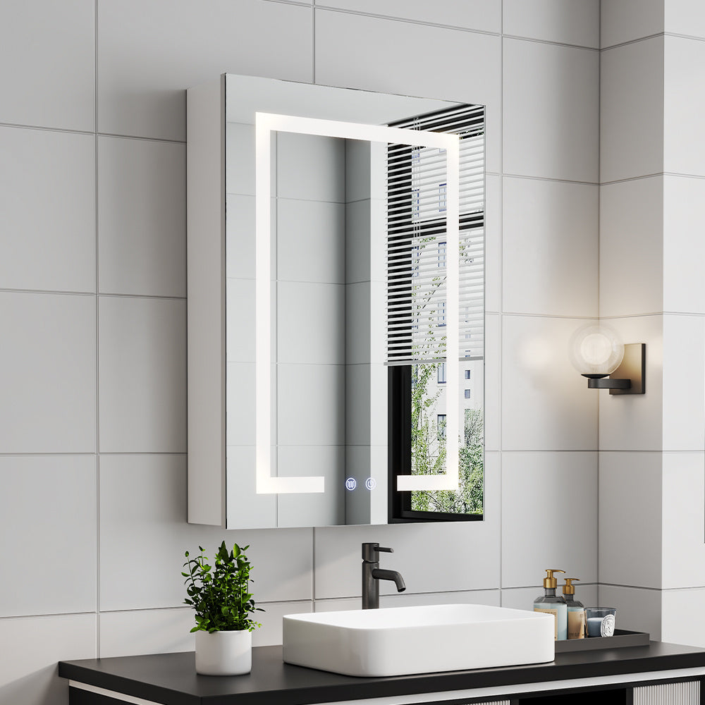 LED Bathroom Mirror Cabinet Single Door 45x13x60cm