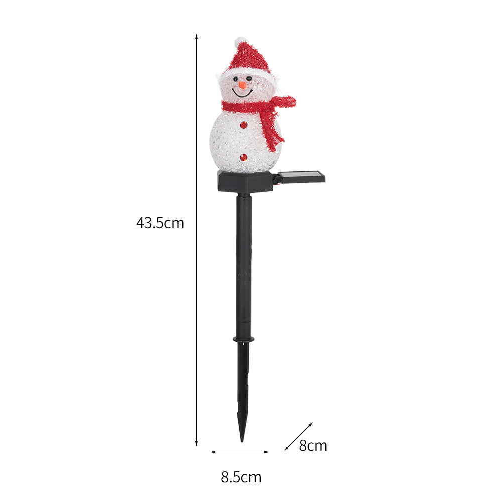 Outdoor Garden Solar Red Christmas Snowman LED Stake Lights