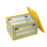 Yellow Transparent Folding Plastic Storage Box with Wheels