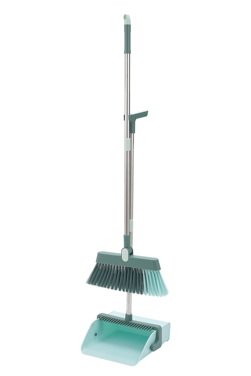 Green Rotatable Folding Broom and Dustpan Set