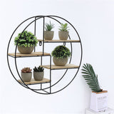 Black Round Floating Decorative Wall Shelf