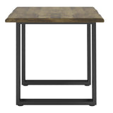 80cm Solid Wood Rectangular Dining Table with Metal Legs