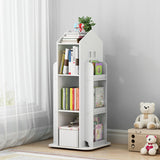 White Kids House Frame Rotating Bookshelf