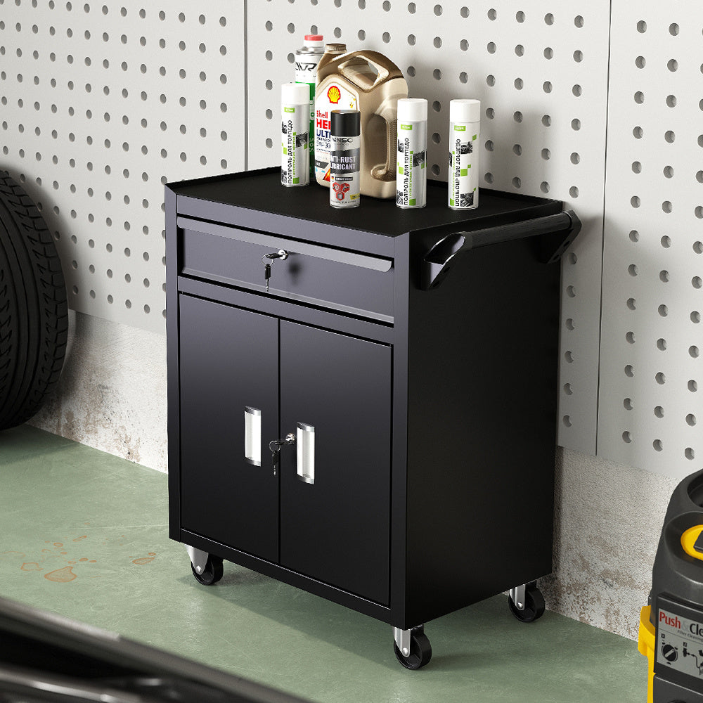 Lockable Rolling Tool Trolley Storage Cabinet