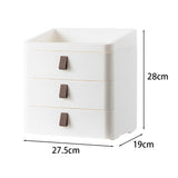 White Desktop Plastic Three Tier Drawer Organizer