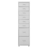 Office Rolling File Cabinet with 8 Drawers Shelf and Wheels, White