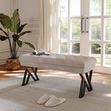 Livinandhome Mid Century Metal Upholstered Bench