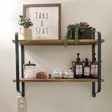 2 Tier Industrial Retro Wall Shelf