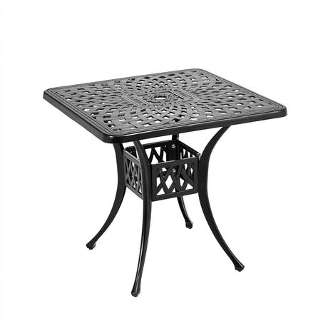 Black Cast Aluminum Square Outdoor Dining Table