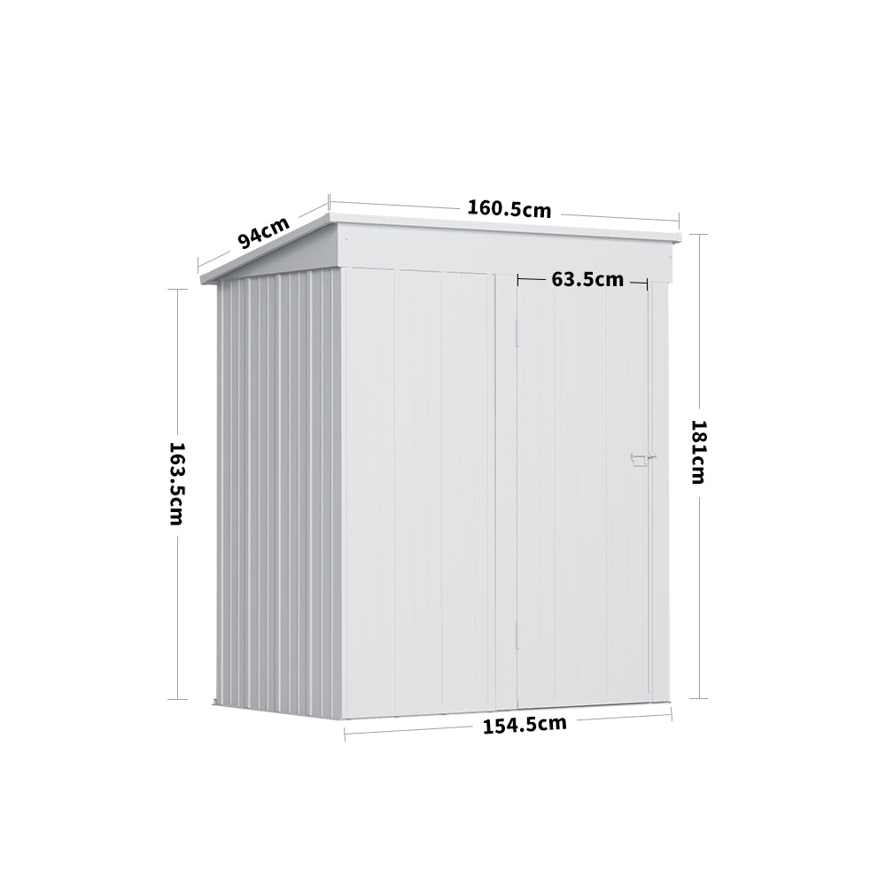 5ft x3ft Brown Metal Garden Shed Garden Storage