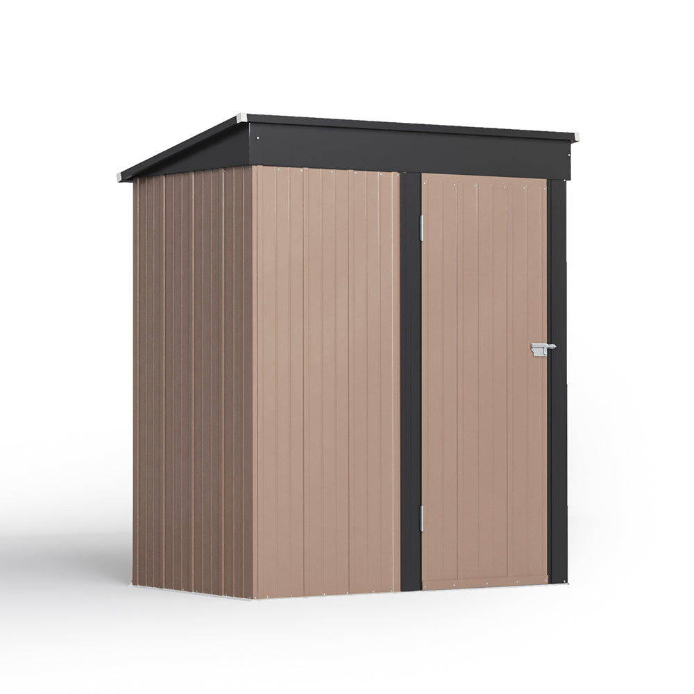 5ft x3ft Brown Metal Garden Shed Garden Storage