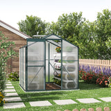 6ft x 6ft Garden  Greenhouse Aluminium Polycarbonate Green Plant Housing With Base