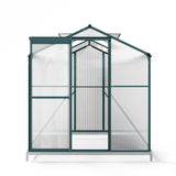 6ft x 6ft Garden  Greenhouse Aluminium Polycarbonate Green Plant Housing With Base