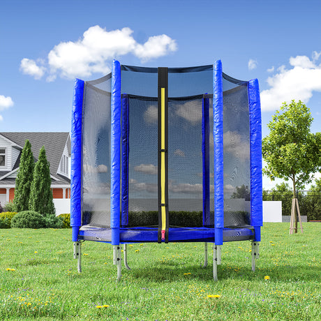 5ft Kids Trampoline with Enclosure Safety Net for Outdoor Playground Blue