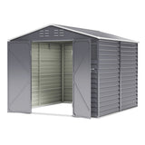 Charcoal Steel Tool Shed with Front Windows