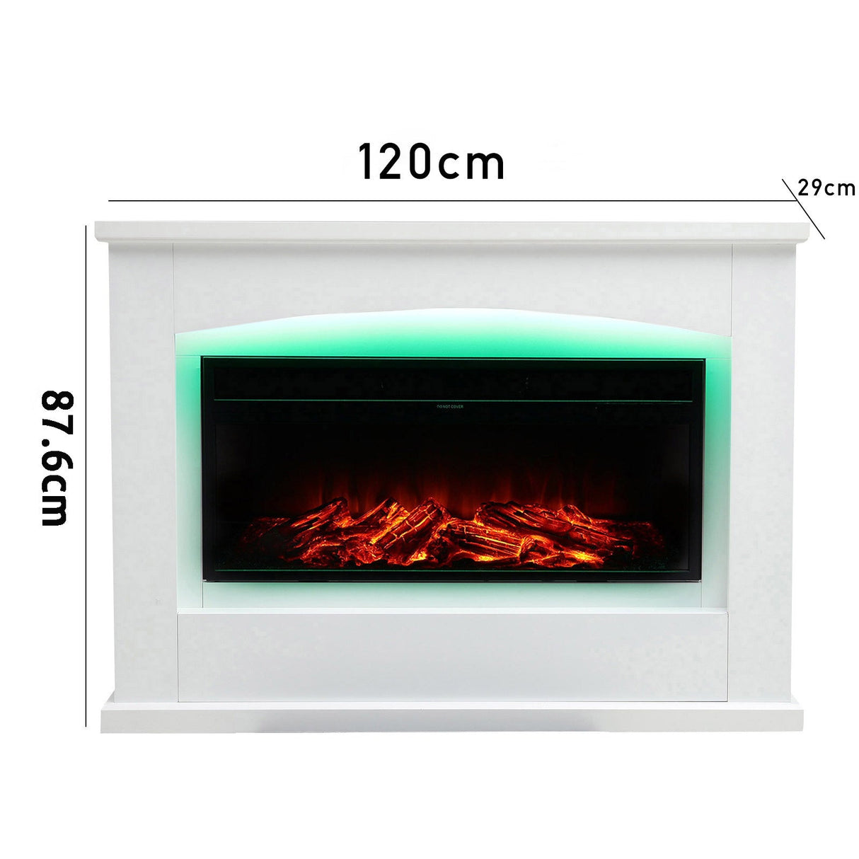 Electric Fireplace Insert Wall Mounted Freestanding Heater with LED Surround