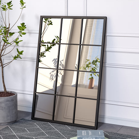 Classic Large Rectangular Wall Metal Framed Window Mirror