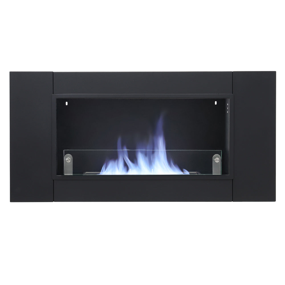 Wall Mount Rectangular Ethanol Fireplace Stainless Steel Heater,Black