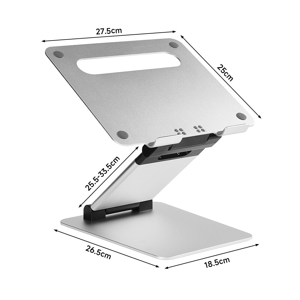 Grey Aluminum Ergonomic Portable Laptop Riser