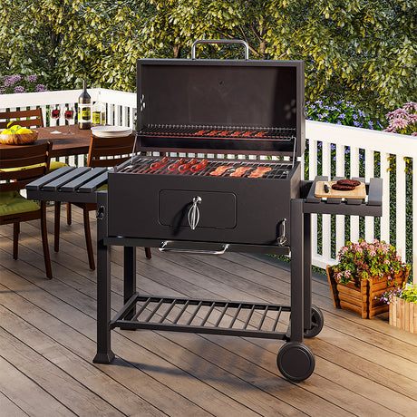 160x60x92CM Large BBQ Grills Stove Trolley Built in Thermometer