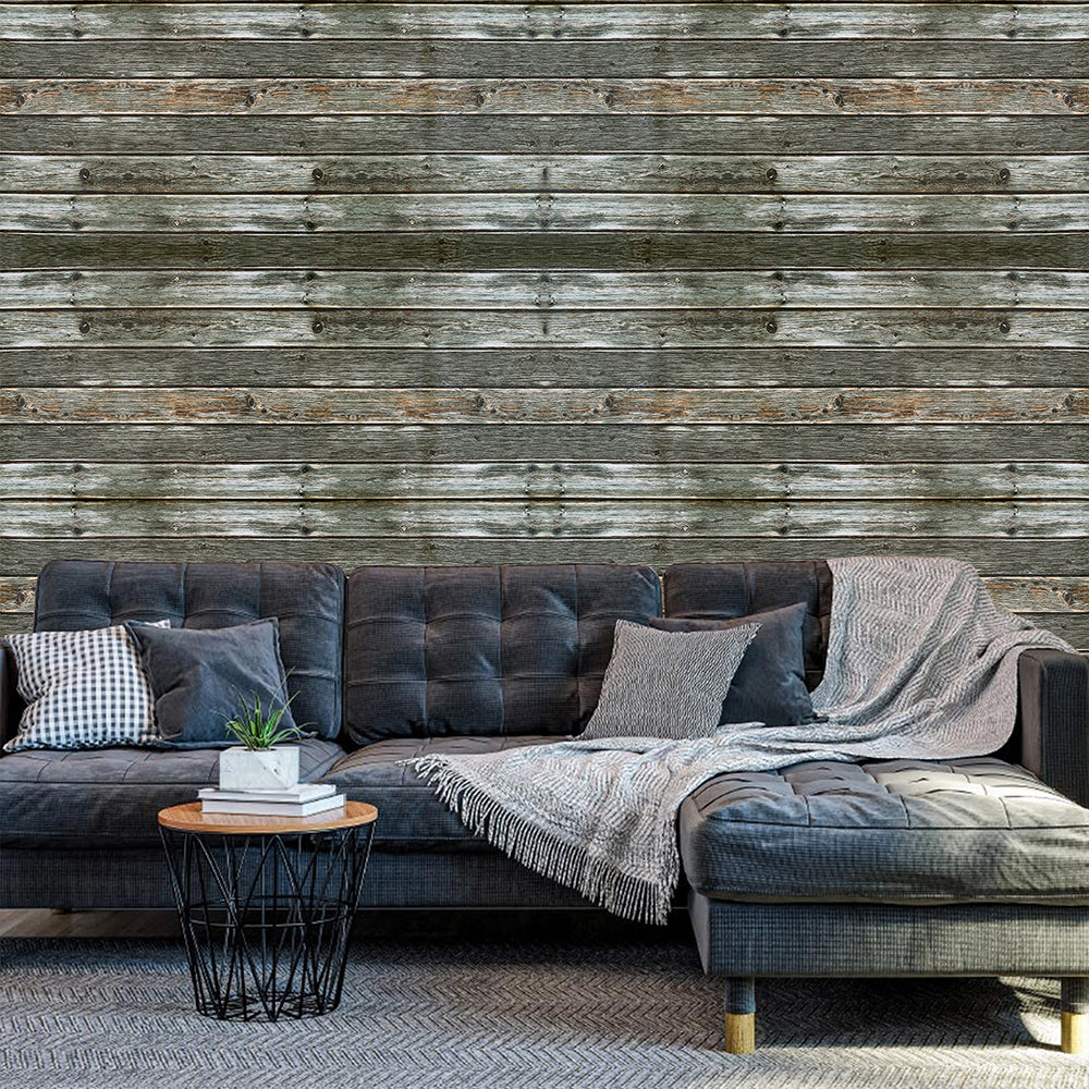 Self Adhesive Grey Oak Wood Effect Realistic Wallpaper