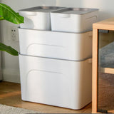 Set of 4 Plastic Storage Boxes with Lids in White