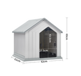 White Waterproof Plastic Dog House Pet Kennel with Door