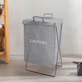 Grey Folding Fabric Laundry Basket