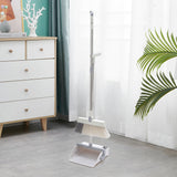 White Rotatable Folding Broom and Dustpan Set