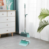 Green Rotatable Folding Broom and Dustpan Set