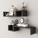 Set of 2 Wooden Wall Mounted Floating Shelves