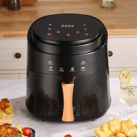 Black Hot Air Fryer Oven with Digital Controls for Kitchen