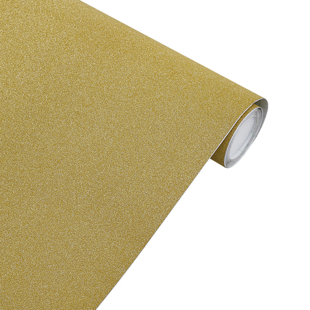 500cm L x 46cm W Gold Glitter Peal-and-Stick Sandstone Vinyl Wallpaper Roll