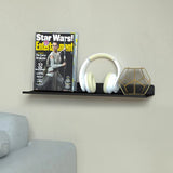 Black Modern L Shaped Wall Floating Shelf